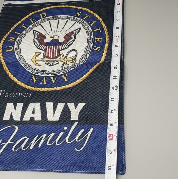 Navy Proudly Family Garden Flag - Picture 6 of 8
